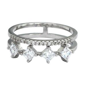 Silver fashion squares rings